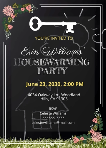 Free Chalkboard Housewarming Invitation Template to Edit Online