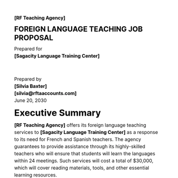 Free Job Proposal Template to Edit Online