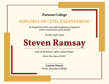 Free Civil Diploma Certificate Template to Edit Online | Template.net