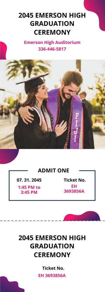 Free Graduation Gift Ticket Template to Edit Online