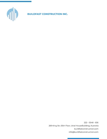 Free Construction Letterhead Template to Edit Online
