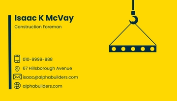 Free Building Construction Business Card Template to Edit Online