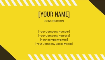 Free Construction Themed Business Card Template to Edit Online