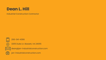 Free Industrial Construction Business Card Template to Edit Online