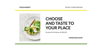 Free Food Market App Promotion Blog Post Template to Edit Online