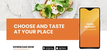 Free Food Mobile App Promotion Blog Post Template to Edit Online