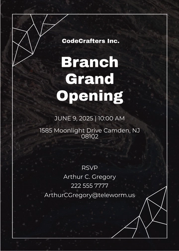 Free Opening Invitation Template to Edit Online
