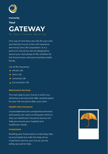 Free One Page Company Profile brochure Template to Edit Online