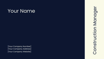 Free Modern Construction Manager Business Card Template to Edit Online