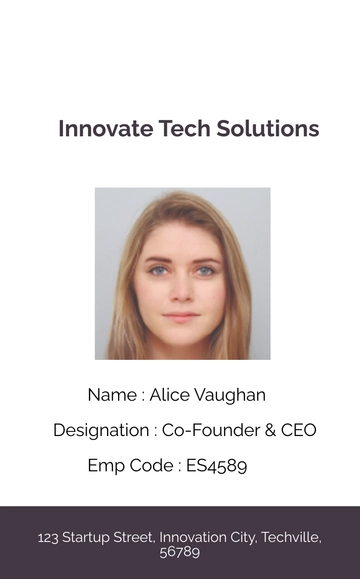 Free Startup Business ID Card Template to Edit Online