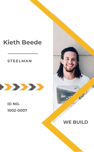 Free Basic Construction ID Card Template to Edit Online