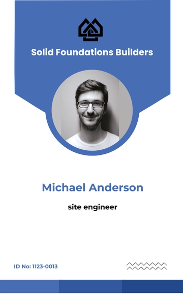 Free Simple Construction ID Card Template to Edit Online