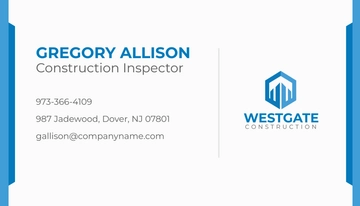 Free Simple Construction Business Card Template to Edit Online
