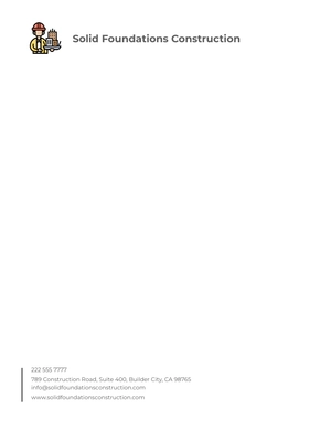 Free Printable Construction Letterhead Template to Edit Online