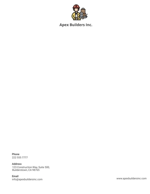 Free Basic Construction Letterhead Template to Edit Online