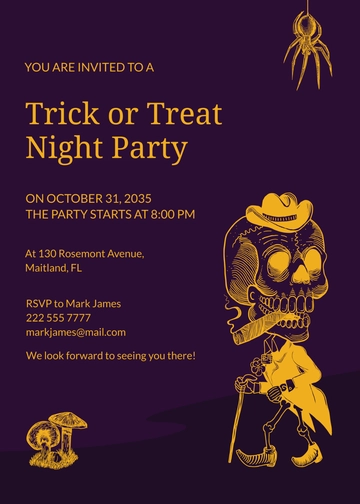 Free Halloween Hand Drawn Invitation Template to Edit Online