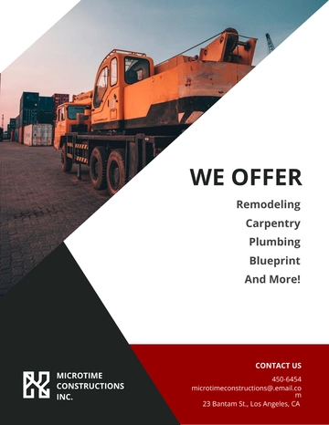Free Construction Services Flyer Template to Edit Online