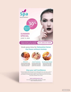 Spa Rack Card Template