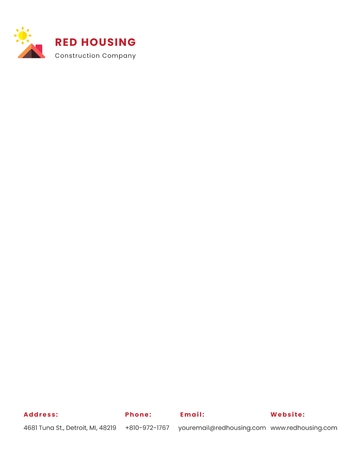 Free Professional Construction Letterhead Template to Edit Online