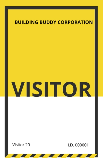 Free Construction Visitor ID Card Template to Edit Online