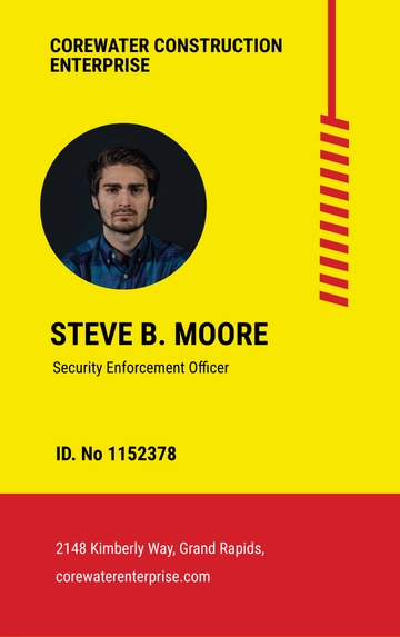 Free Construction Security ID Card Template to Edit Online
