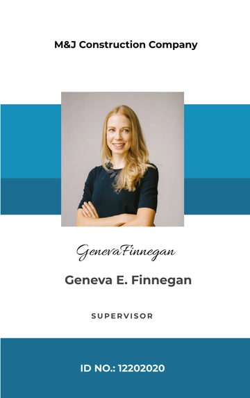 Free Construction Supervisor ID Card Template to Edit Online
