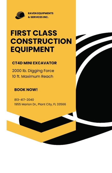 Free Construction Equipment Poster Template to Edit Online