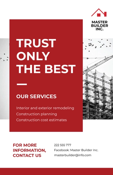 Free Construction Advertisement Poster Template to Edit Online
