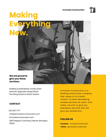 Free Basic Construction Marketing Flyer Template to Edit Online