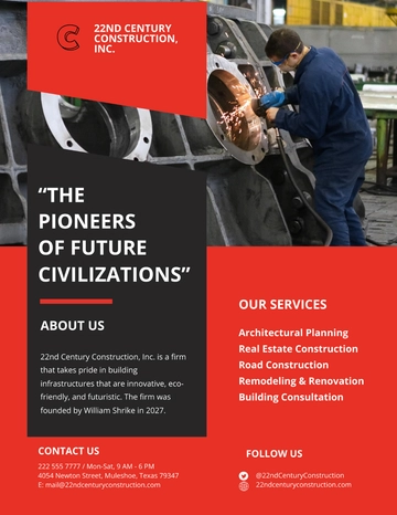 Free Modern Construction Advertisement Flyer Template to Edit Online