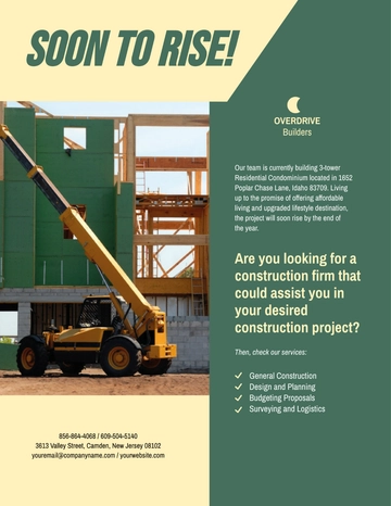 Free Construction Project Marketing Flyer Template to Edit Online