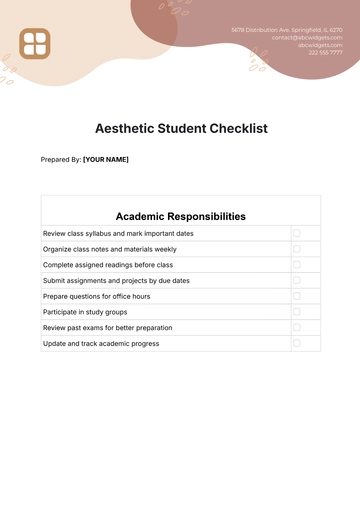 Free Aesthetic Student Checklist Template to Edit Online | Template.net