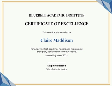 Free Printable Academic Achievement certificate template to Edit Online