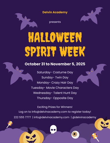 Free Halloween Spirit Week Flyer Template to Edit Online