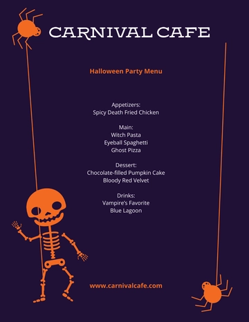 Free Halloween Party Menu Template to Edit Online