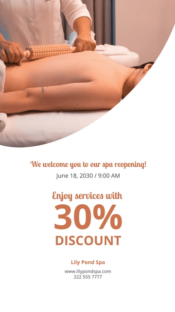 Free Spa Reopening Whatsapp Post Template to Edit Online