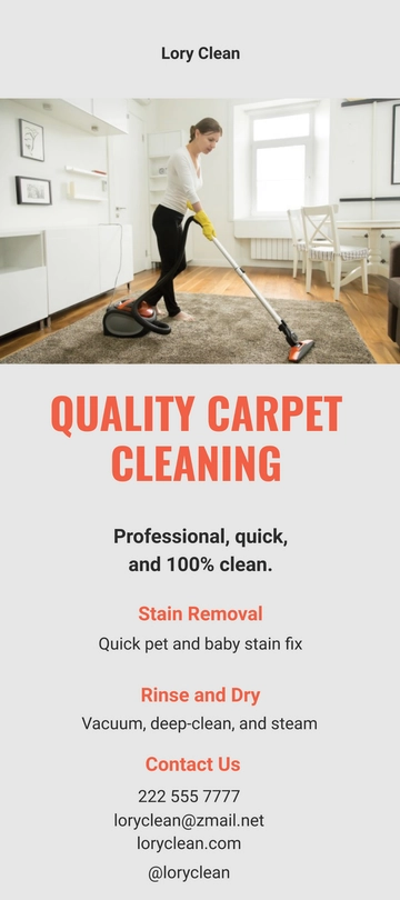 Free Carpet Cleaning Services DL Card Template to Edit Online