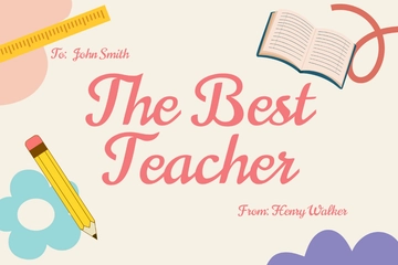 Free Sunday School Teacher Appreciation Card Template to Edit Online