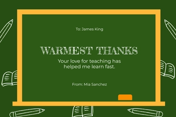 Free Simple Teacher Thank You Card Template to Edit Online