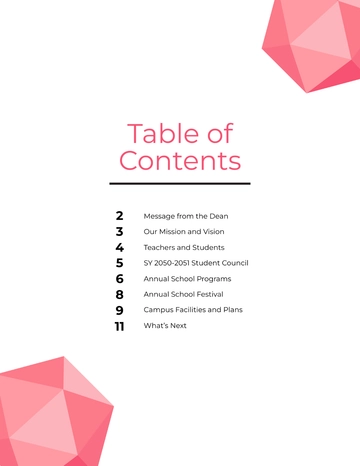 Free Geometric Table Of Contents Template to Edit Online