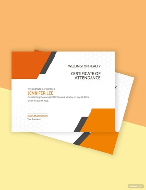 Annual Meeting Attendance Certificate Template