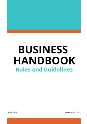 Free Business Handbook Template to Edit Online