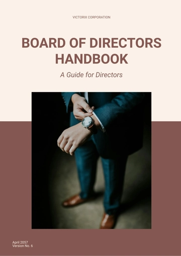 Free Board of Directors Handbook Template to Edit Online