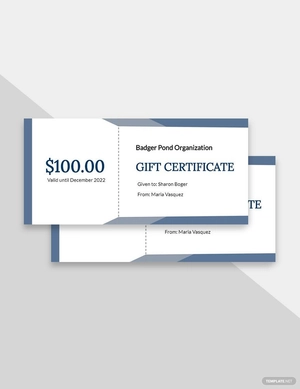 Organization Gift Certificate Template