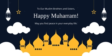 Free Happy Muharram Banner Template to Edit Online