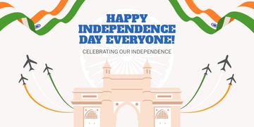Free Modern India Independence Day Banner Template to Edit Online