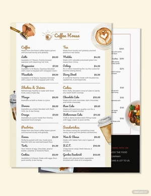 Blank Cafe/Coffee Shop Menu Template