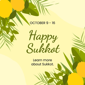 Free Sukkot Instagram Post Template to Edit Online
