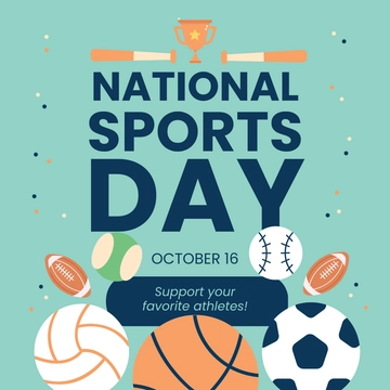 Free National Sports Day Instagram Post Template to Edit Online