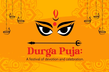 Free Durga Puja Banner Template to Edit Online